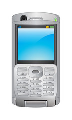 t&eacute;l&eacute;phone mobile sur fond blanc