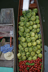 two boats on floating market
