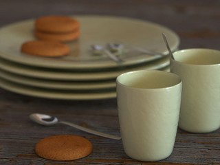 coffee mugs and cookies