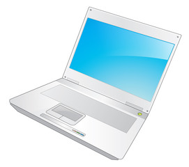 ordinateur portable sur fond blanc