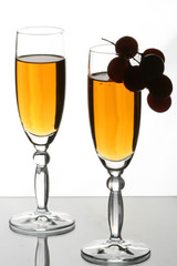 glasses and grapes