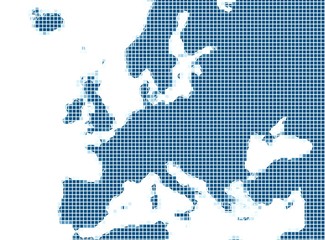 Fototapeta na wymiar map of europe blue mozaic