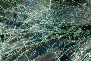smashed car windscreen