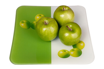 green and fresh apples