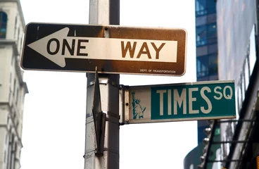 Rolgordijnen street sign of times square in new york city © Gary