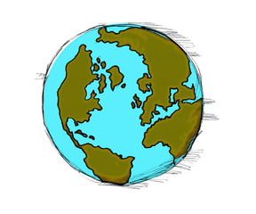 globe hand sketched