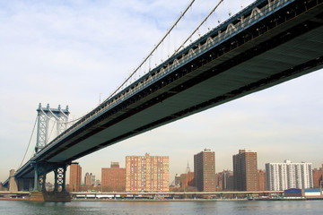 Obraz premium most manhattan i panoramę manhattanu