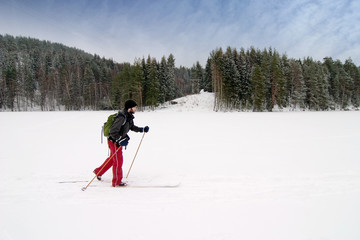novice cross country skier