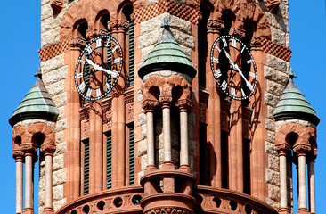 courthouse clock tower in waxahachie, texas