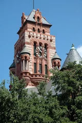Fotobehang courthouse clock tower in waxahachie, texas © Stanley Rippel