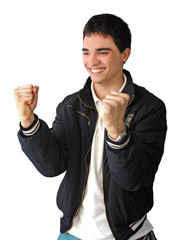 young man happy