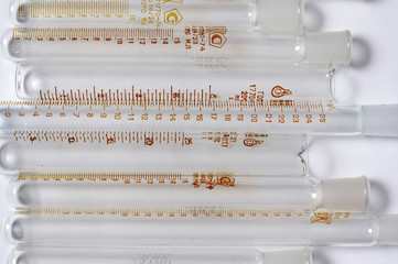 measured test-tubes