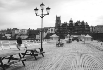 on cromer pier b&w