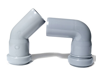 two angular plastic fitting
