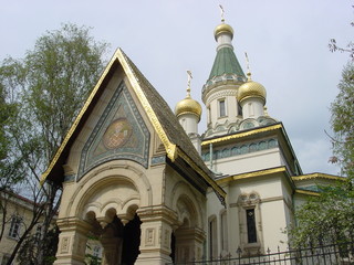 Fototapeta na wymiar Iglesia rusa - rosyjski Kościół - Sofia Bułgaria 1