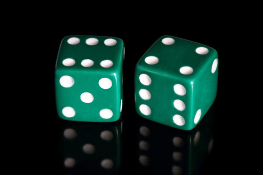 two green dice