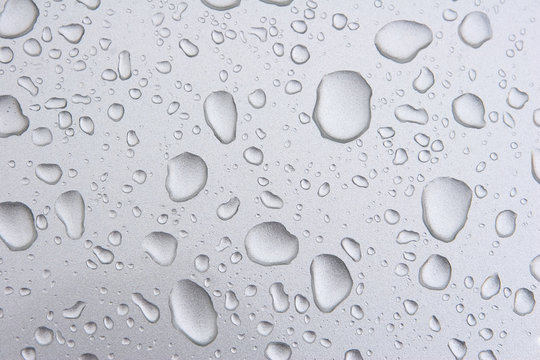 water droplets on metallic paint