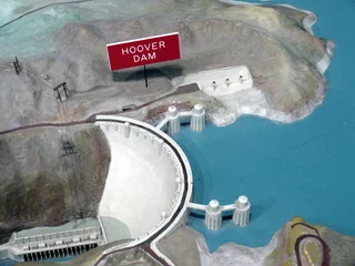 Photo sur Plexiglas Barrage 3d model of hoover dam on the colorado river