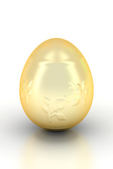 gold egg isolated on white