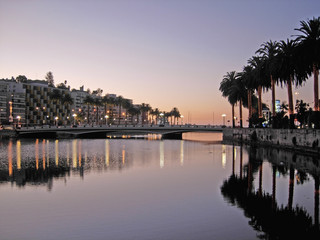 sunset over the river