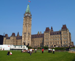 changing guard in front of the canadian parliament