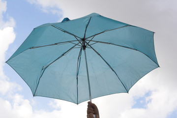 blue umbrella and sky