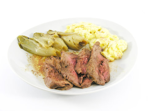 viande, endives / chicons, gratin dauphinois