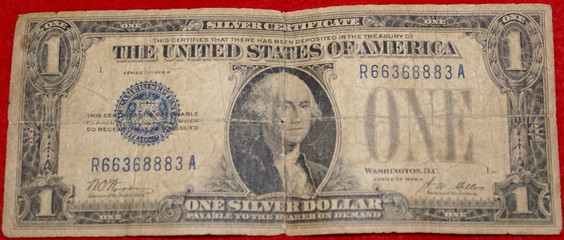 front of old us dollar