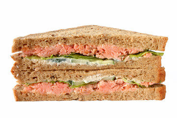 handmade roast salmon sandwiches.