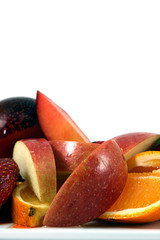 fruit with apples,oranges,plums (portrait mode)