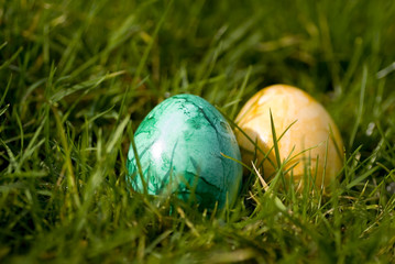 ostereier im gras