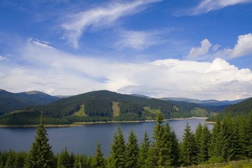 Fototapeta na wymiar mountain landscape with lake ii