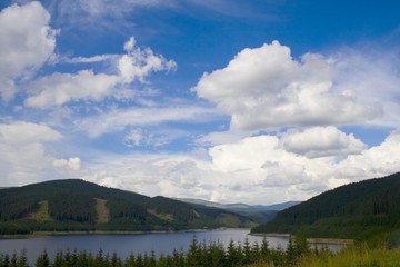 mountain landscape with lake iv
