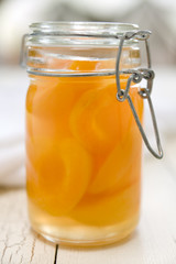 peaches mason jar