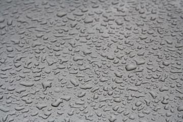 water droplets on a steel surface