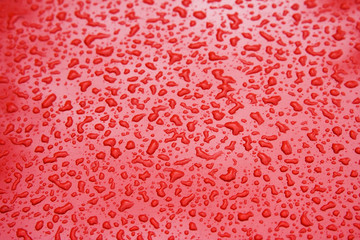 water droplets on a steel surface