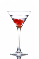 martini glass with cherries