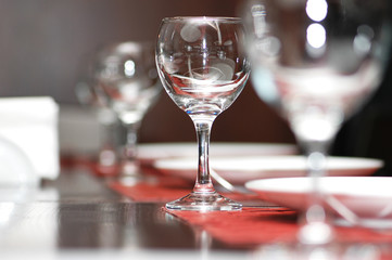 wine glasses on the table - shallow depth of field