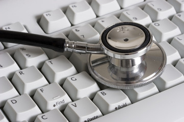 keyboard with a stethoscope