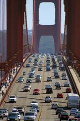 Fotobehang Traffic on the Golden Gate Bridge © Celso Diniz