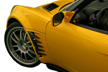 front of yellow supercar