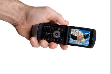 man holding cell phone