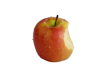 isolated chewed apple