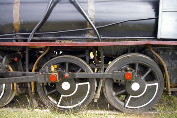 Fototapeta na wymiar steam engine wheels
