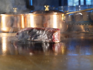 rinder rücken steak auf dem grill