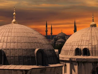 Papier Peint photo Lavable la Turquie la mosquée bleue à istanbul, turquie