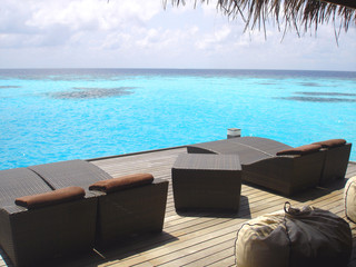 lounging in the maldives