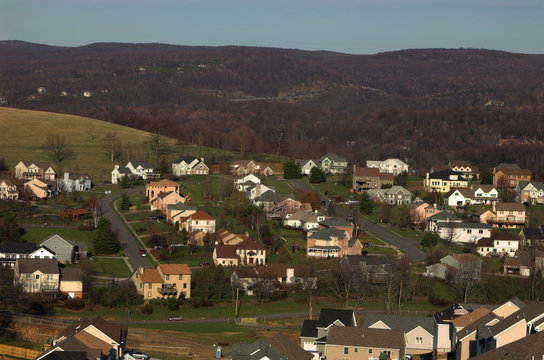 a mountainous suburban area