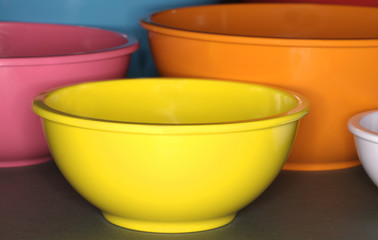 assorted mixing bowls