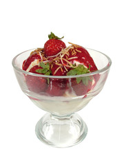 strawberry and coconut covered icecream